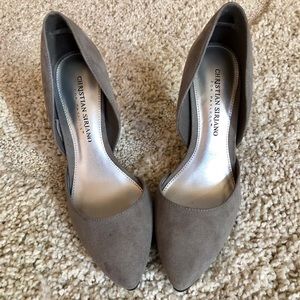 Brand New Christian Siriano Grey Suede Heels